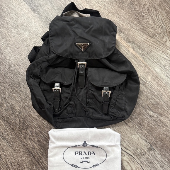 Prada Handbags - Vintage PRADA Tessuto Large Nylon Vela Backpack Black